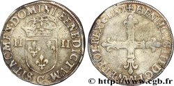 HENRI III Quart d écu, croix de face 1587 Saint-Lô