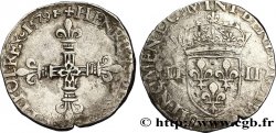HENRY III Quart d écu, croix de face 1579 La Rochelle