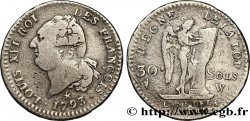 LOUIS XVI (MONARQUE CONSTITUTIONNEL) 30 sols dit au génie , type FRANÇOIS 1793 Lille