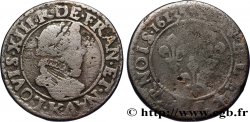 LOUIS XIII LE JUSTE Double tournois, grand buste enfantin, drapé à large fraise 1613 Bordeaux