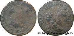 LOUIS XIII LE JUSTE Double tournois, grand buste enfantin, drapé à large fraise 1614 Bordeaux