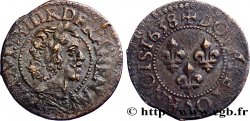 LOUIS XIII LE JUSTE Double tournois, 15e type 1638 Tours