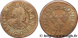 LOUIS XIII LE JUSTE Double tournois, 17e type 1638 Tours