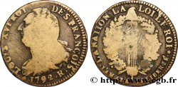 LOUIS XVI (MONARQUE CONSTITUTIONNEL) 2 sols dit au faisceau , type FRANÇOIS 1792 Orléans