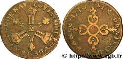 LOUIS XIV LE GRAND OU LE ROI SOLEIL Six deniers dits Dardenne 1710 Aix-en-Provence