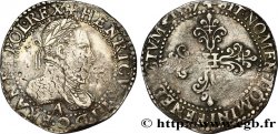 HENRI III Demi-franc au col gaufré 1587 Paris TTB