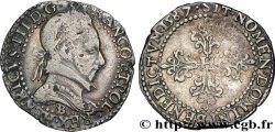 HENRI III Demi-franc au col plat 1587 Rouen