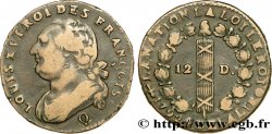 LOUIS XVI 12 deniers dit au faisceau , type FRANÇOIS 1792 Perpignan