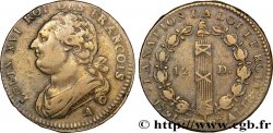 LOUIS XVI (MONARQUE CONSTITUTIONNEL) 12 deniers dit au faisceau , type FRANCOIS 1791 Paris