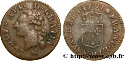 LOUIS XVI Liard dit à l écu 1791 Rouen