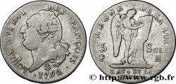 LOUIS XVI 15 sols dit  au génie , type FRANÇOIS 1792 La Rochelle VF