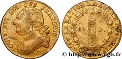 LOUIS XVI 12 deniers dit  au faisceau , type FRANCOIS 1792 Dijon