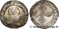HENRI III Demi-franc au col plat 1577 Nantes TTB