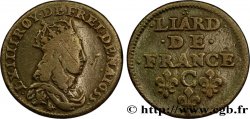 LOUIS XIV LE GRAND OU LE ROI SOLEIL Liard de cuivre, 2e type 1655 Caen