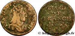 LOUIS XIV LE GRAND OU LE ROI SOLEIL Liard de cuivre, 2e type 1655 Caen