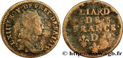 LOUIS XIV LE GRAND OU LE ROI SOLEIL Liard de cuivre, 2e type 1655 Vimy-en-Lyonnais (actuellement Neuville-sur-Saône)
