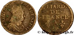 LOUIS XIV LE GRAND OU LE ROI SOLEIL Liard de cuivre, 2e type 1656 Corbeil