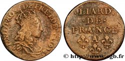 LOUIS XIV LE GRAND OU LE ROI SOLEIL Liard de cuivre, 2e type 1656 Corbeil