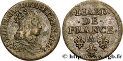 LOUIS XIV LE GRAND OU LE ROI SOLEIL Liard de cuivre, 2e type 1656 Corbeil