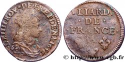 LOUIS XIV LE GRAND OU LE ROI SOLEIL Liard de cuivre, 2e type 1656 Corbeil