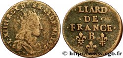LOUIS XIV  THE SUN KING  Liard de cuivre, 2e type 1656 Pont-de-l’Arche