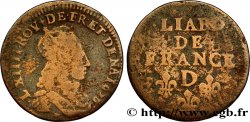 LOUIS XIV LE GRAND OU LE ROI SOLEIL Liard de cuivre, 2e type 1656 Vimy-en-Lyonnais (actuellement Neuville-sur-Saône)