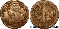 LOUIS XVI 3 deniers dit au faisceau , type FRANÇAIS 1792 Strasbourg