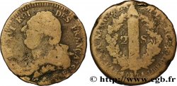 LOUIS XVI (MONARQUE CONSTITUTIONNEL) 2 sols dit au faisceau , type FRANÇAIS 1792 Strasbourg