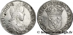 LOUIS XIV THE SUN KING Demi-écu à la mèche longue 1650 Poitiers