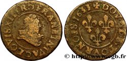 LOUIS XIII LE JUSTE Double tournois, type 8 1633 Lyon