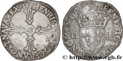HENRY IV Quart d écu, croix feuillue de face 1605 Rennes