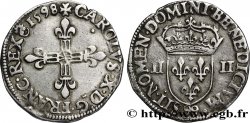 CHARLES X, CARDINAL DE BOURBON Quart d écu, croix de face 1598 Dinan
