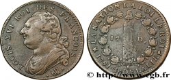 LOUIS XVI (MONARQUE CONSTITUTIONNEL) 12 deniers dit au faisceau , type FRANCOIS 1791 Marseille