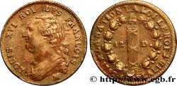 LOUIS XVI (MONARQUE CONSTITUTIONNEL) 12 deniers dit au faisceau , type FRANCOIS 1792 Marseille