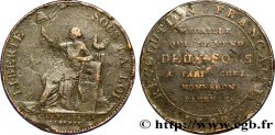 REVOLUTION COINAGE Monneron de 2 sols à la Liberté 1792 Birmingham, Soho