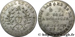 REVOLUTION COINAGE 5 sols de Lefèvre Lesage et Cie 1792 Paris