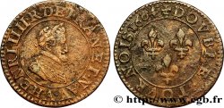 HENRI IV LE GRAND Double tournois, 2e type de Paris (légende française) 1604 Paris, Moulin des Étuves
