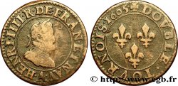 HENRI IV LE GRAND Double tournois, 1er type de Paris (légende française) 1605 Paris, Moulin des Étuves