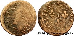 LOUIS XIII LE JUSTE Double tournois, 11e type 1638 La Rochelle