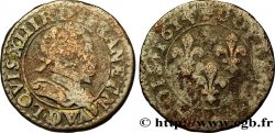 LOUIS XIII LE JUSTE Double tournois, type 3 1614 Lyon