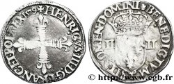 HENRY III Quart d écu, croix de face 1579 Nantes