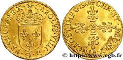 CHARLES IX Écu d or au soleil, 1er type 1566 Rouen