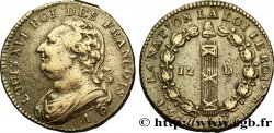 LOUIS XVI 12 deniers dit au faisceau , type FRANCOIS 1792 Paris