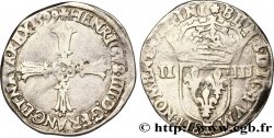 HENRI IV LE GRAND Quart d écu, croix feuillue de face 1599 Nantes