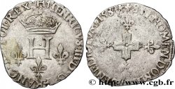 HENRI III Double sol parisis, 2e type 1584 La Rochelle