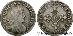 LOUIS XIV LE GRAND OU LE ROI SOLEIL Quatre sols à la croix formée de lis 1675 Lyon ou Vimy-en-Lyonnais