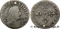 LOUIS XIV LE GRAND OU LE ROI SOLEIL Quatre sols à la croix formée de lis 1676 Vimy-en-Lyonnais (actuellement Neuville-sur-Saône)