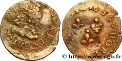 LOUIS XIII LE JUSTE Double tournois, 11e type de La Rochelle, légende fautée avec DOBLE 1638 La Rochelle