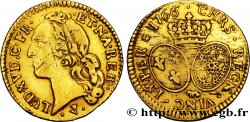 LOUIS XV THE BELOVED Louis d’or aux écus ovales, tête ceinte d’un bandeau 1766 Pau