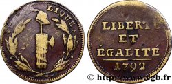 CONFIANCE (MONNAIES DE...) Essai 1792 Lyon